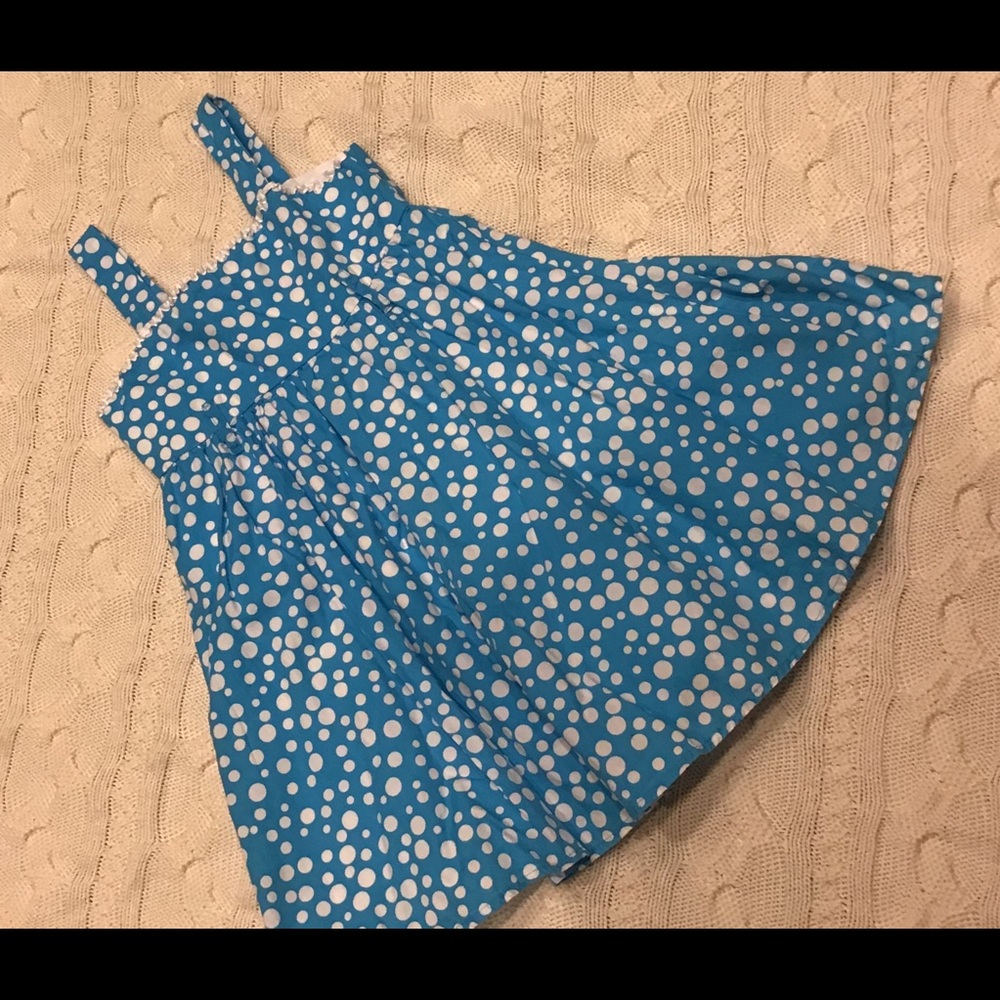 Blue polka dot dress with lining